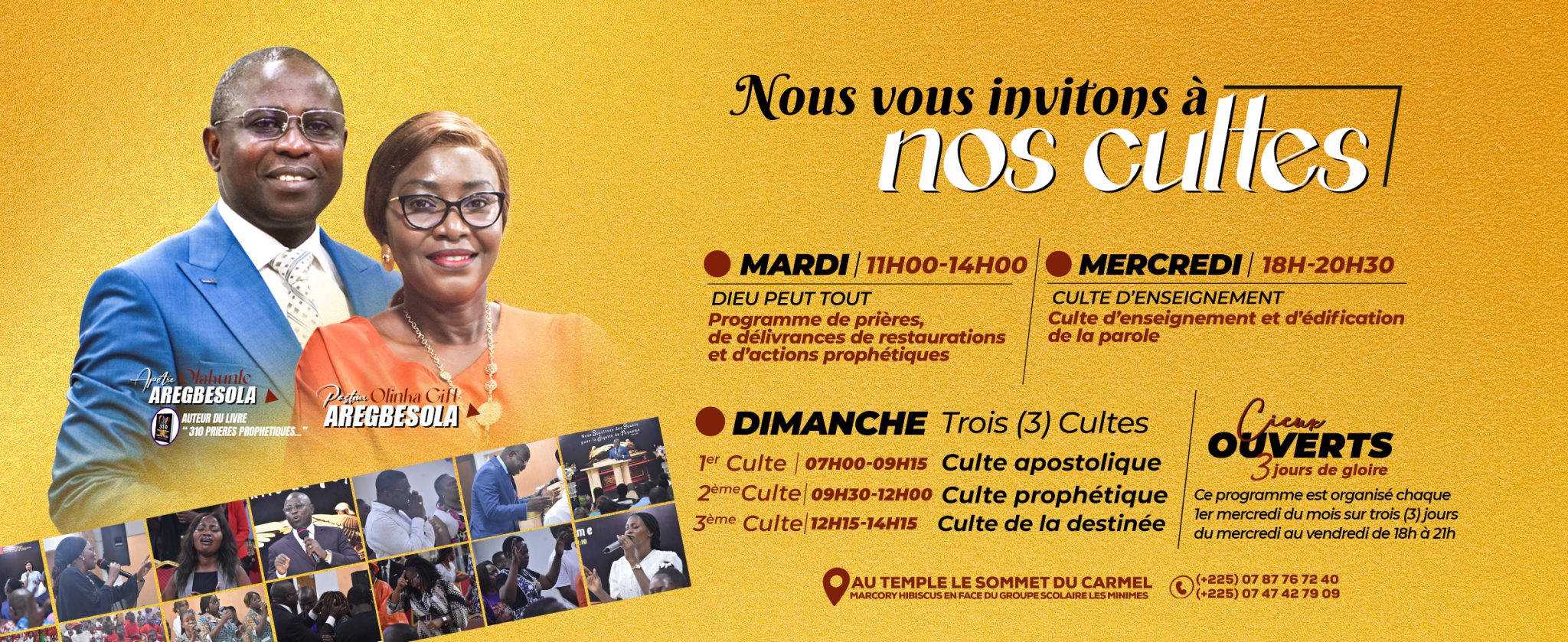 Nous vous invitons à nos cultes